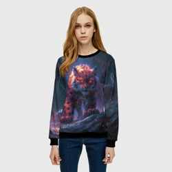 Женский свитшот 3D Рыжий ирбис  - фото 2