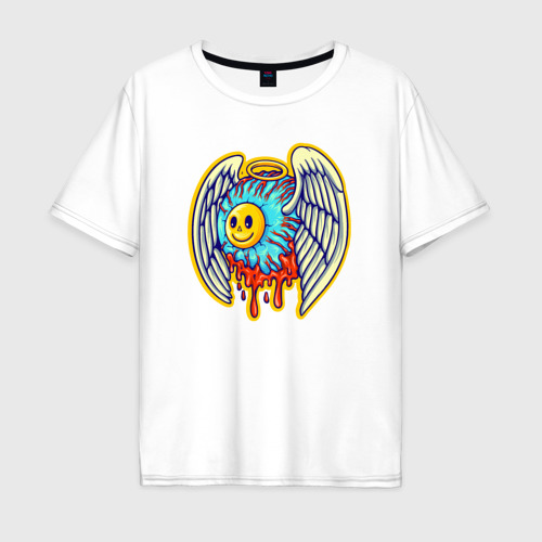 Мужская футболка хлопок Oversize с принтом Ангельское солнце, вид спереди #2