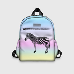 Зебра по радужном фоне – Детский рюкзак 3D с принтом купить со скидкой в -33%