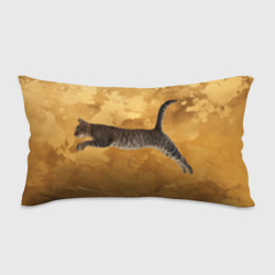 Кот в прыжке на золотом фоне – Подушка 3D антистресс с принтом купить