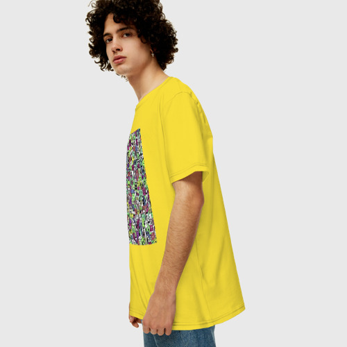 Мужская футболка хлопок Oversize Дудлы, цвет желтый - фото 5