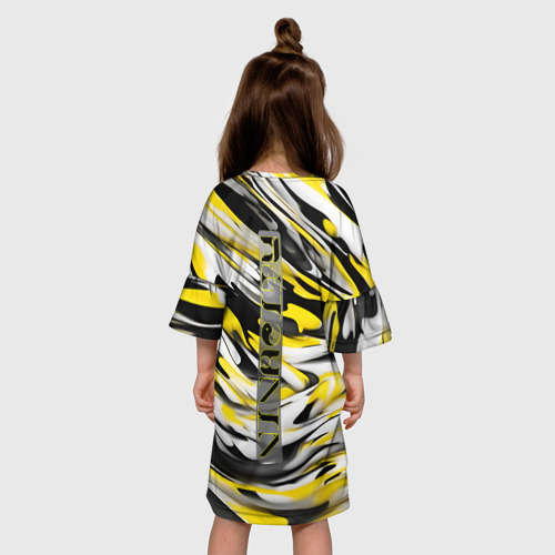 Детское платье 3D с принтом Жизнерадостность, вид сзади #2