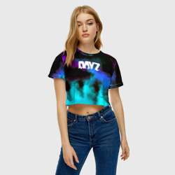 Женская футболка Crop-top 3D Dayz неоновый космос - фото 2