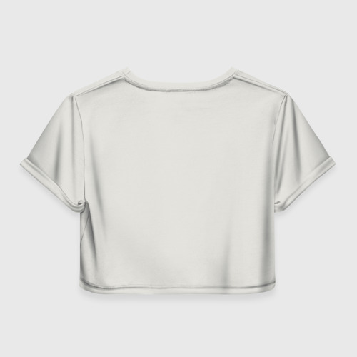 Женская футболка Crop-top 3D Ленивиц в позе лотоса, цвет 3D печать - фото 2