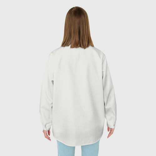 Женская рубашка oversize 3D с принтом Ленивиц в позе лотоса, вид сзади #2