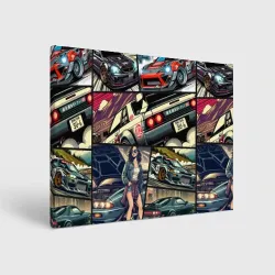 Холст прямоугольный Japanese cars art