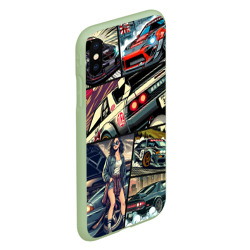 Чехол для iPhone XS Max матовый Japanese cars art - фото 2