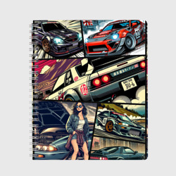 Тетрадь Japanese cars art