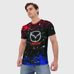 Мужская футболка 3D Mazda краски абстракция спорт - фото 2