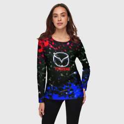Женский лонгслив 3D Mazda краски абстракция спорт - фото 2
