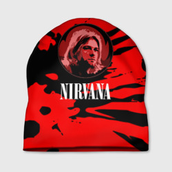 Шапка 3D Nirvana красные краски рок бенд