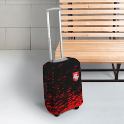 Чехол для чемодана 3D Герб Белоруссии краски красные - фото 2