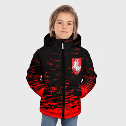 Зимняя куртка для мальчиков 3D Герб Белоруссии краски красные - фото 2