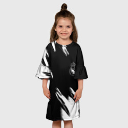 Детское платье 3D Real madrid белые краски текстура - фото 2