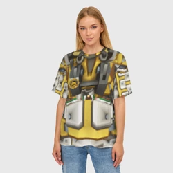Женская футболка oversize 3D Deep roock galactic броня бурильщика - фото 2