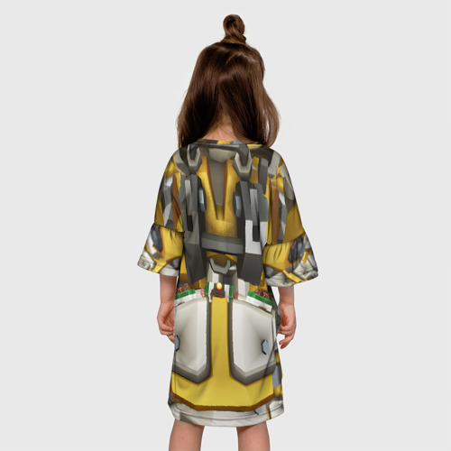 Детское платье 3D с принтом Deep roock galactic броня бурильщика, вид сзади #2