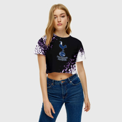 Женская футболка Crop-top 3D Тоттенхэм краски текстура - фото 2
