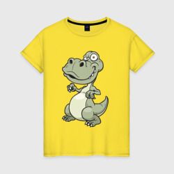 Забавный крокодильчик – Женская футболка хлопок с принтом купить со скидкой в -20%