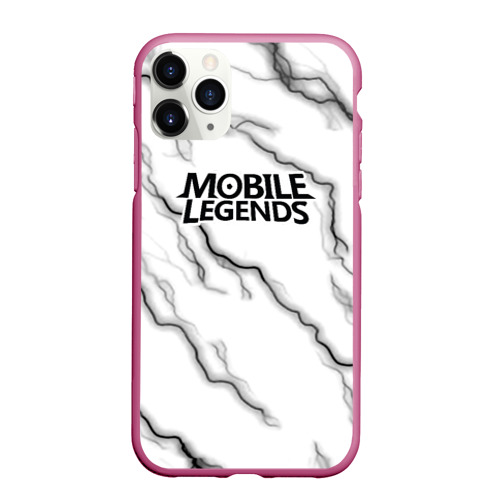 Чехол для iPhone 11 Pro Max матовый Mobile legends молнии, цвет малиновый