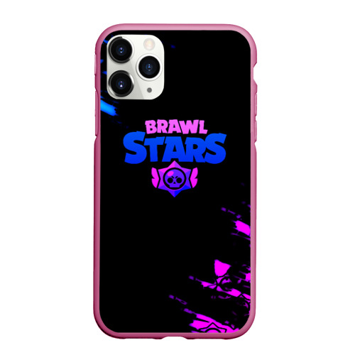 Чехол для iPhone 11 Pro Max матовый Brawl stars neon, цвет малиновый