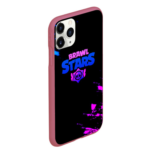 Чехол для iPhone 11 Pro Max матовый Brawl stars neon, цвет малиновый - фото 3