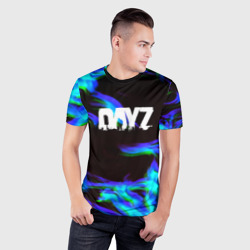 Мужская футболка 3D Slim Dayz огонь синий - фото 2