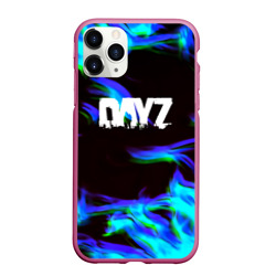 Чехол для iPhone 11 Pro Max матовый Dayz огонь синий