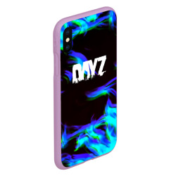 Чехол для iPhone XS Max матовый Dayz огонь синий - фото 2