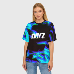 Женская футболка oversize 3D Dayz огонь синий - фото 2