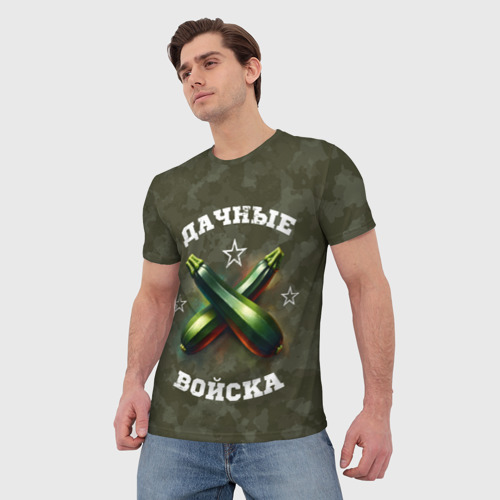 Мужская футболка 3D Дачные войска - отряд кабачка, цвет 3D печать - фото 3
