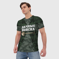 Мужская футболка 3D Дачные войска - лопата - фото 2