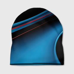 Синии волны  абстракции  на черном фоне – Шапка 3D с принтом купить