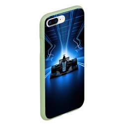 Чехол для iPhone 7Plus/8 Plus матовый Формула 1 на абстрактном синем и черном фоне - фото 2