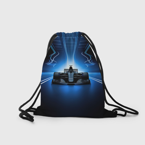 Рюкзак-мешок 3D Формула 1 на абстрактном синем и черном фоне - фото 2