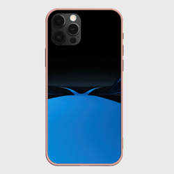 Геометрическая  абстракция  черных  и  синих волн – Чехол для iPhone 12 Pro Max с принтом купить