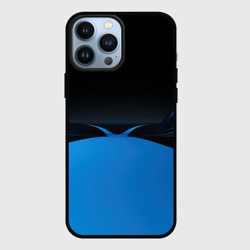 Геометрическая  абстракция  черных  и  синих волн – Чехол для iPhone 13 Pro Max с принтом купить