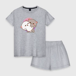 Женская пижама с шортиками хлопок Котята любовь
