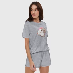 Женская пижама с шортиками хлопок Котята любовь - фото 2