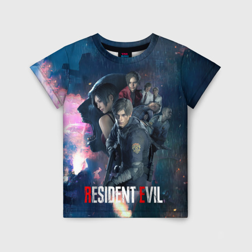 Детская футболка 3D с принтом Resident Evil game color, вид спереди #2