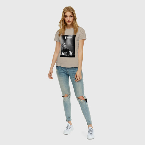 Женская футболка хлопок Boris Brejcha high tech minimal, цвет миндальный - фото 5
