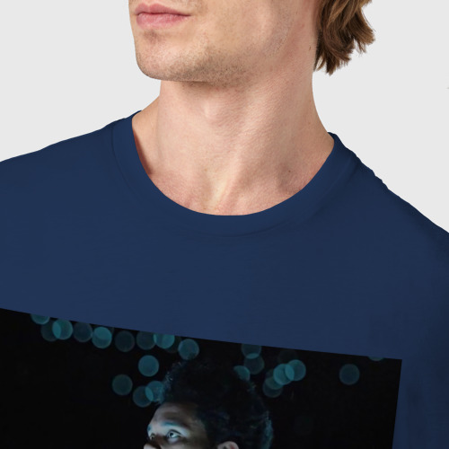 Мужская футболка хлопок Звездное сияние , цвет темно-синий - фото 6