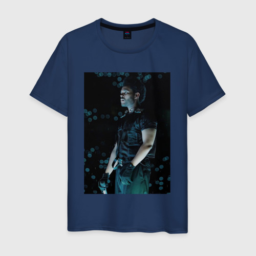 Мужская футболка хлопок Звездное сияние , цвет темно-синий