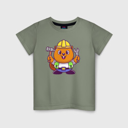Детская футболка хлопок Бобёр строитель