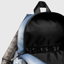 Рюкзак с принтом Котята на облаках для ребенка, вид на модели спереди №4. Цвет основы: белый