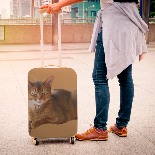 Чехол для чемодана 3D Абиссинская кошка с фоном, цвет 3D печать - фото 4