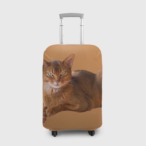 Чехол для чемодана 3D Абиссинская кошка с фоном, цвет 3D печать