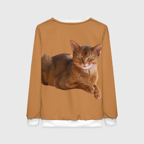 Женский свитшот 3D Абиссинская кошка с фоном, цвет 3D печать - фото 2