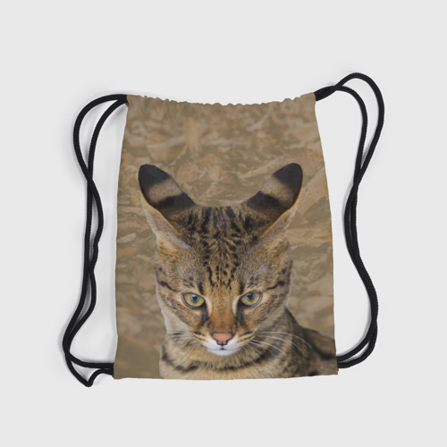 Рюкзак-мешок 3D Кот с полосатыми ушами  - фото 6