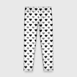 Детские леггинсы 3D Черно-белые сердечки