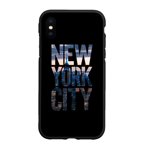 Чехол для iPhone XS Max матовый с принтом New York City - USA, вид спереди #2